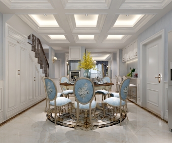 American Style Simple European Style Dining Room-ID:994357112