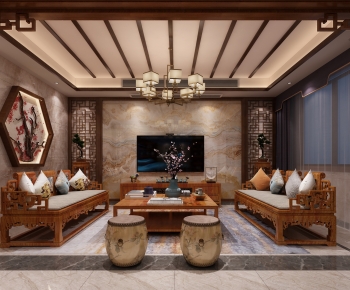 Chinese Style A Living Room-ID:718559982