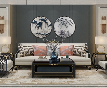 New Chinese Style Sofa Combination-ID:729196079