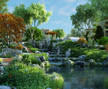 New Chinese Style Garden Landscape-ID:365273007