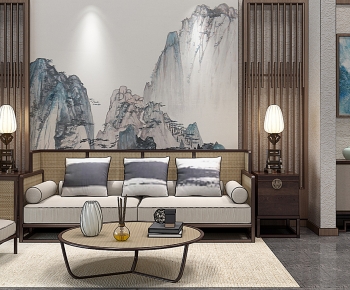 New Chinese Style Sofa Combination-ID:372529088