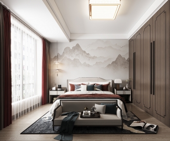 New Chinese Style Bedroom-ID:205693968