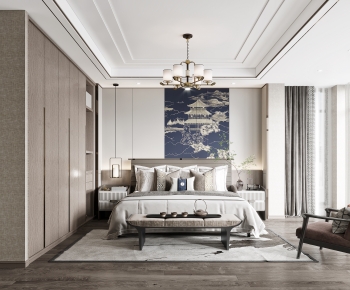 New Chinese Style Bedroom-ID:396649864