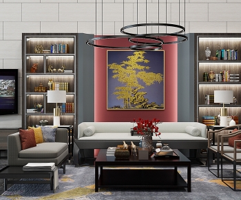 New Chinese Style Sofa Combination-ID:864170077