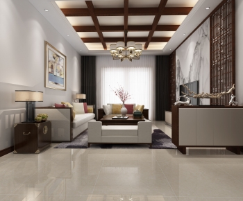 New Chinese Style A Living Room-ID:940004111