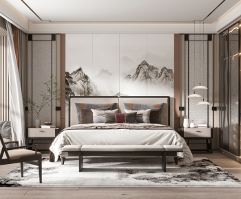 New Chinese Style Bedroom-ID:725301034