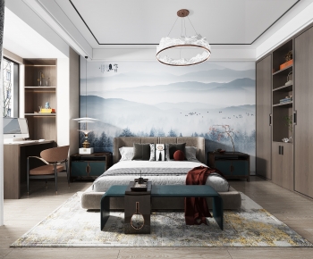 New Chinese Style Bedroom-ID:744812973