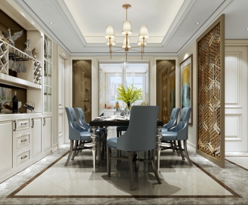 American Style Simple European Style Dining Room-ID:183389265