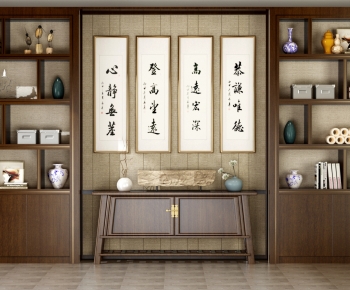 New Chinese Style Side Cabinet/Entrance Cabinet-ID:608038907