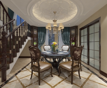 American Style Simple European Style Dining Room-ID:455408101