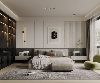 Modern Wabi-sabi Style Bedroom-ID:884277113