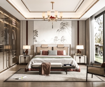 New Chinese Style Bedroom-ID:356972939