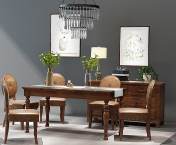 American Style Dining Table And Chairs-ID:275672918