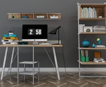 Modern Computer Desk And Chair-ID:565499074