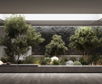 现代绿植景观 天井 植物堆3D模型