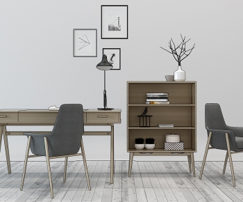 Modern Computer Desk And Chair-ID:748838902