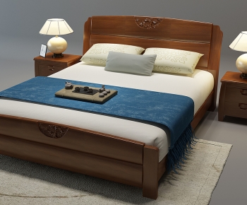New Chinese Style Double Bed-ID:393434051