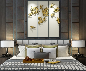 New Chinese Style Double Bed-ID:338443996