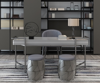 Modern Computer Desk And Chair-ID:395131115