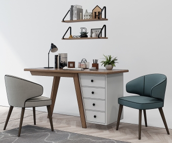 Modern Computer Desk And Chair-ID:315601112