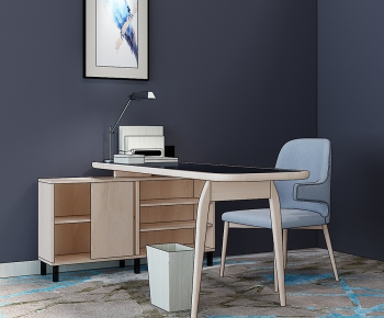 Modern Computer Desk And Chair-ID:438170914