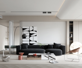 Modern Wabi-sabi Style A Living Room-ID:425432921