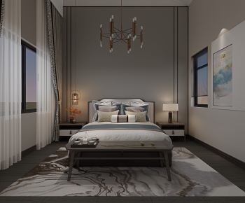 New Chinese Style Bedroom-ID:730659967