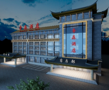 New Chinese Style Facade Element-ID:821592094