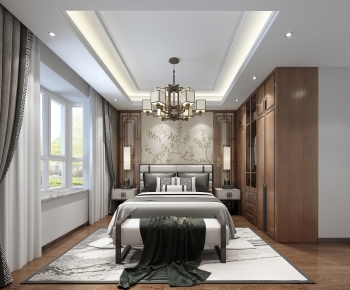 New Chinese Style Bedroom-ID:975364926