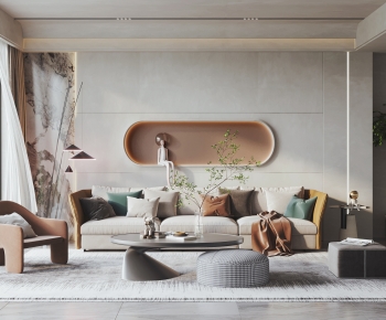 Modern Wabi-sabi Style A Living Room-ID:481209997