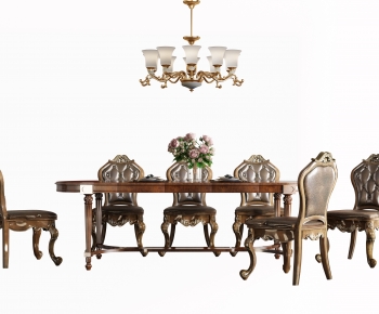 American Style Dining Table And Chairs-ID:631812108