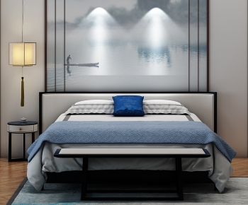 New Chinese Style Double Bed-ID:629462005