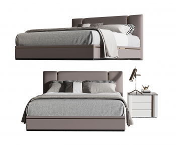 Modern Double Bed-ID:407737974