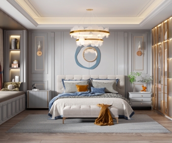 Simple European Style Bedroom-ID:826678049