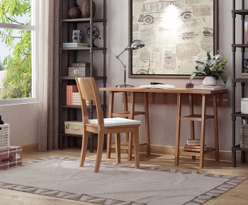 Nordic Style Computer Desk And Chair-ID:118505002