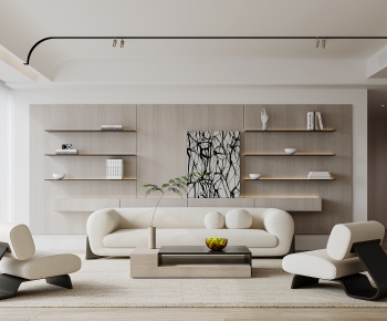 Modern Wabi-sabi Style A Living Room-ID:618921041