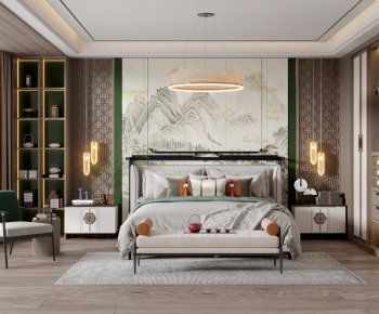 New Chinese Style Bedroom-ID:923259393