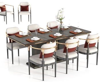 新中式餐桌椅-ID:1375907
