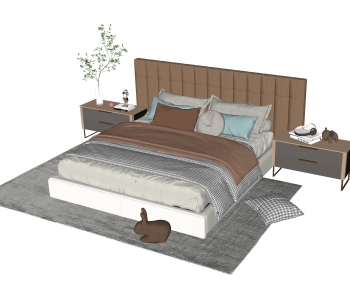 Modern Double Bed-ID:869589093
