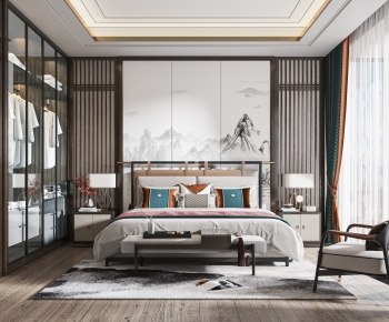 New Chinese Style Bedroom-ID:649611952