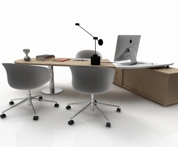 Modern Computer Desk And Chair-ID:732208017