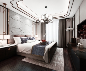 New Chinese Style Bedroom-ID:700957061