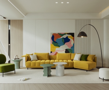 Modern Wabi-sabi Style A Living Room-ID:919708011