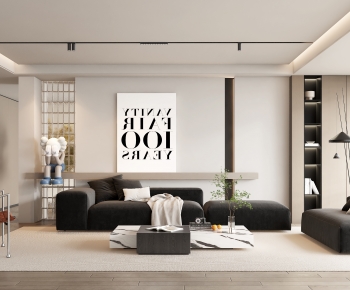 Modern Wabi-sabi Style A Living Room-ID:945626976