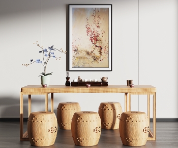 New Chinese Style Tea Tables And Chairs-ID:218277938