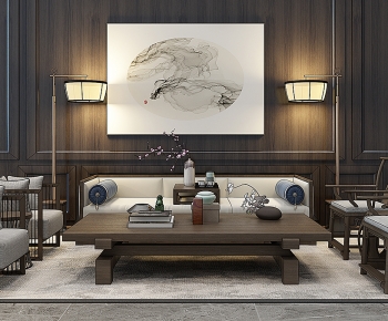 New Chinese Style Sofa Combination-ID:591878895