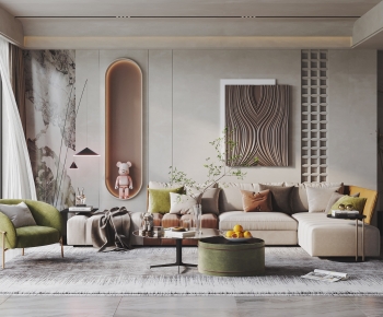 Modern Wabi-sabi Style A Living Room-ID:273300895