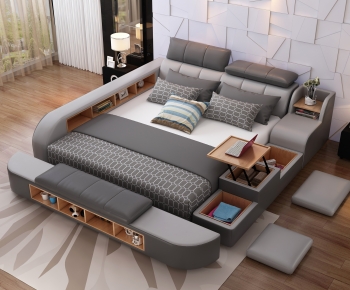 Modern Double Bed-ID:353980131