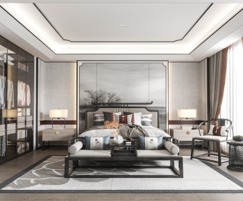 New Chinese Style Bedroom-ID:593891182