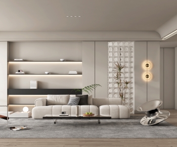Modern Wabi-sabi Style A Living Room-ID:214252954